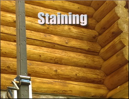  New Holland, Ohio Log Home Staining